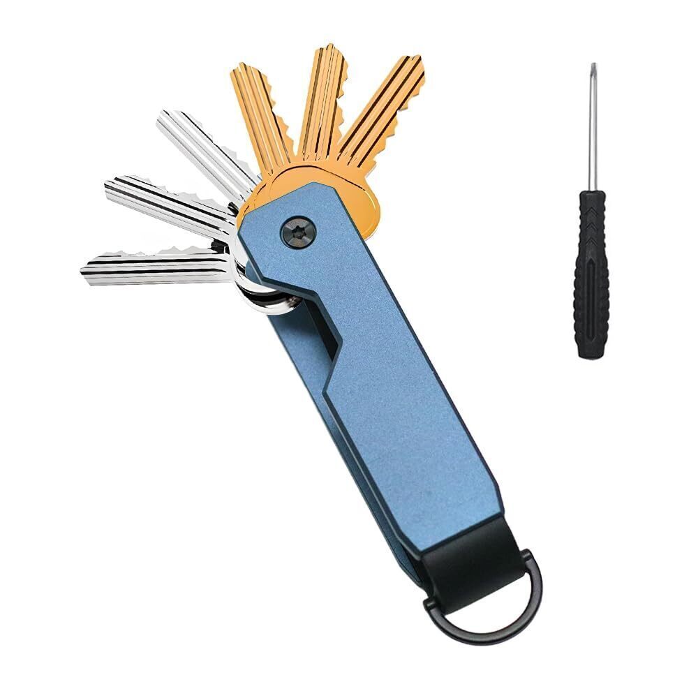 8094 Metallic Key Organizer Compact Key Holder Metal Key Chain Minimalist